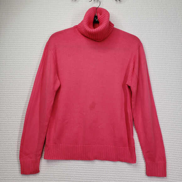 American Vintage Sweaters - Vintage Alexanders Sporting Sweater Womens Medium Pink Turtleneck Knit Winter